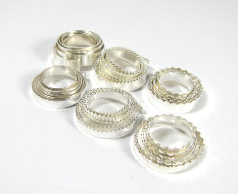 Bezel Wire, Variety Pack, for cabochons, 3/16 and 1/8 ,fine silver 999, 1  ft of each, total 6 feet, plain, serrated, scalloped